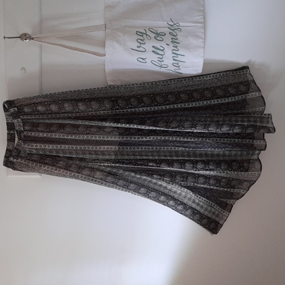 ABERCROMBIE AND FITCH Boho Sheer Chiffon Printed High Waisted Maxi Skirt - Picture 3 of 11